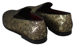 Dolce & Gabbana Gold Bordeaux Loafers Slides Dress Men's Shoes