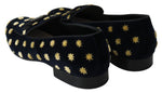 Dolce & Gabbana Elegant Velvet Crown Embroidery Men's Loafers
