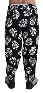 Dolce & Gabbana Elegant Palm Leaf Print Cotton Men's Trousers