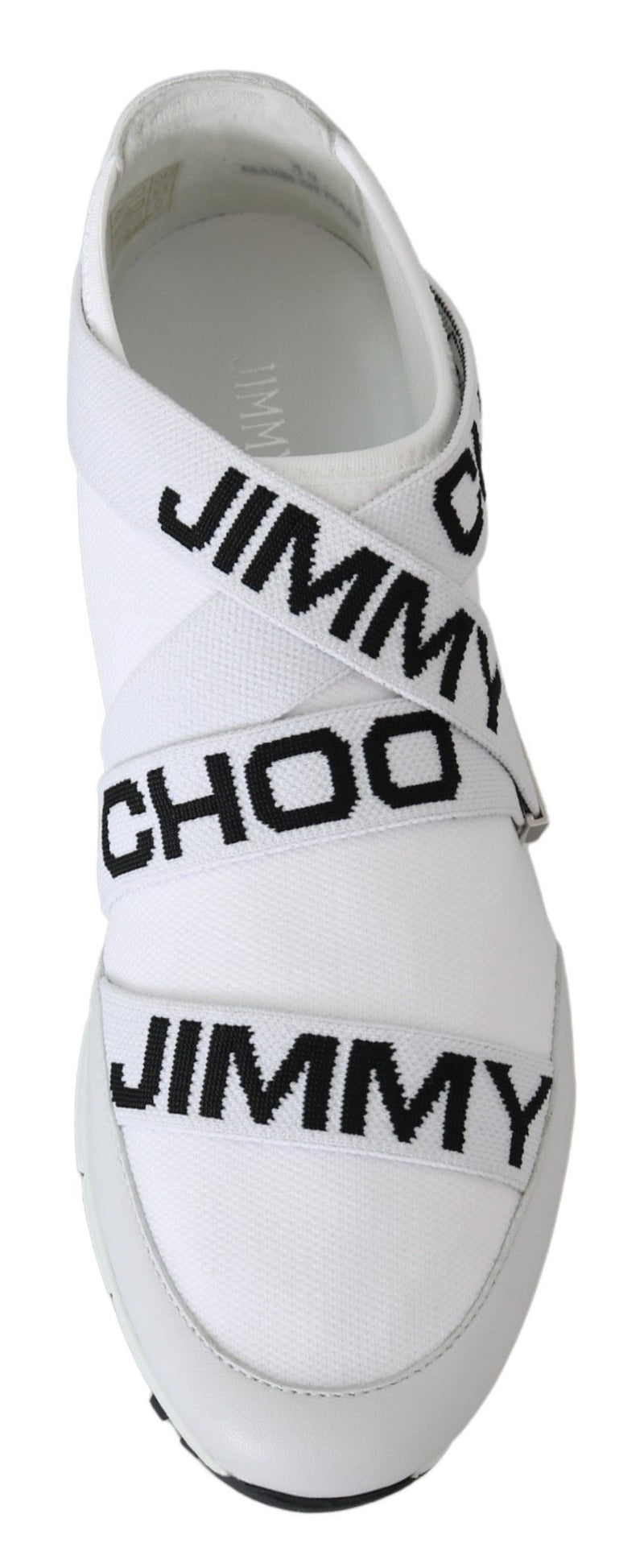 Jimmy Choo Chic White and Blue Nappa Knit Women's Sneakers