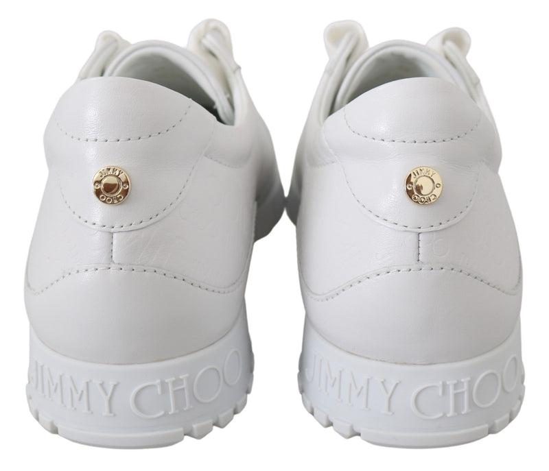 Jimmy Choo Elegant White Leather Women's Sneakers
