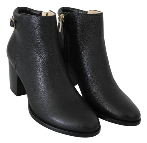 Jimmy Choo Elegant Black Leather Heeled Women's Boots