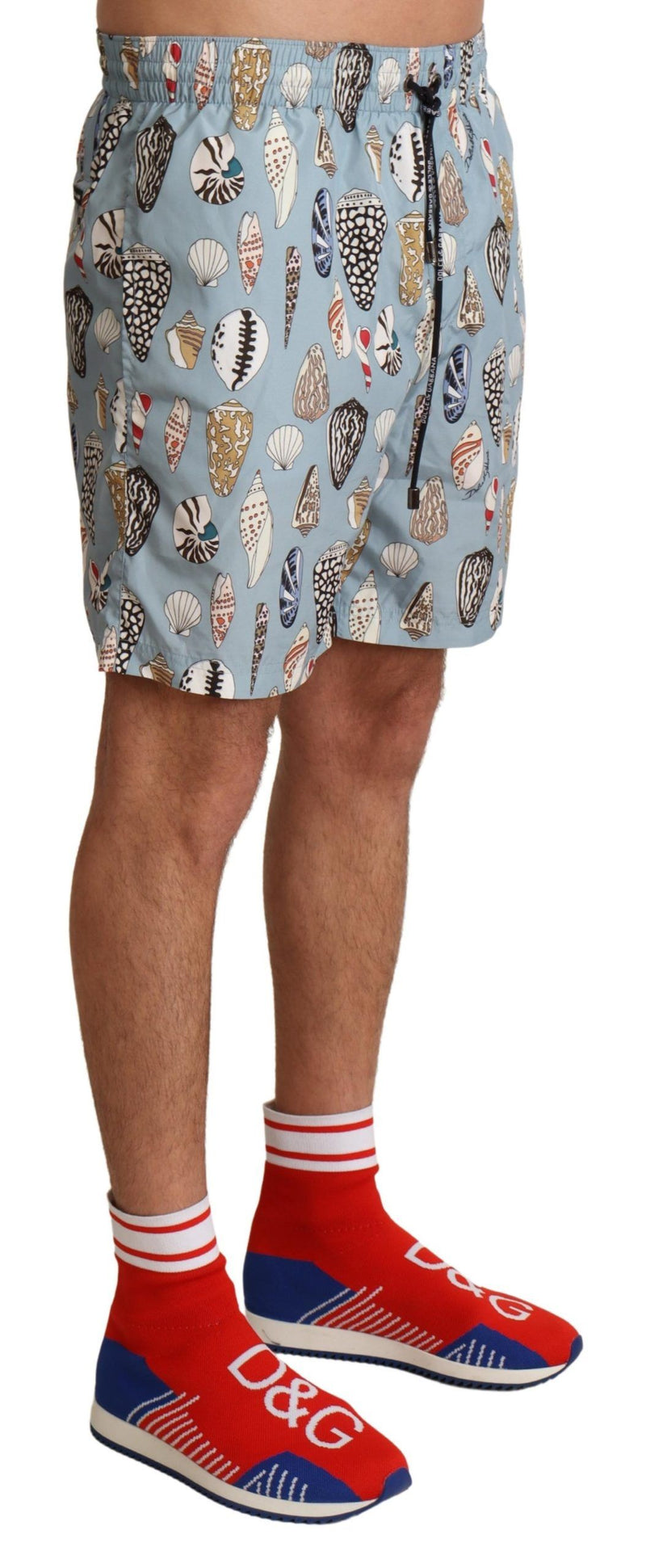 Dolce & Gabbana Blue Seashell Beachwear Swimwear Men's Shorts