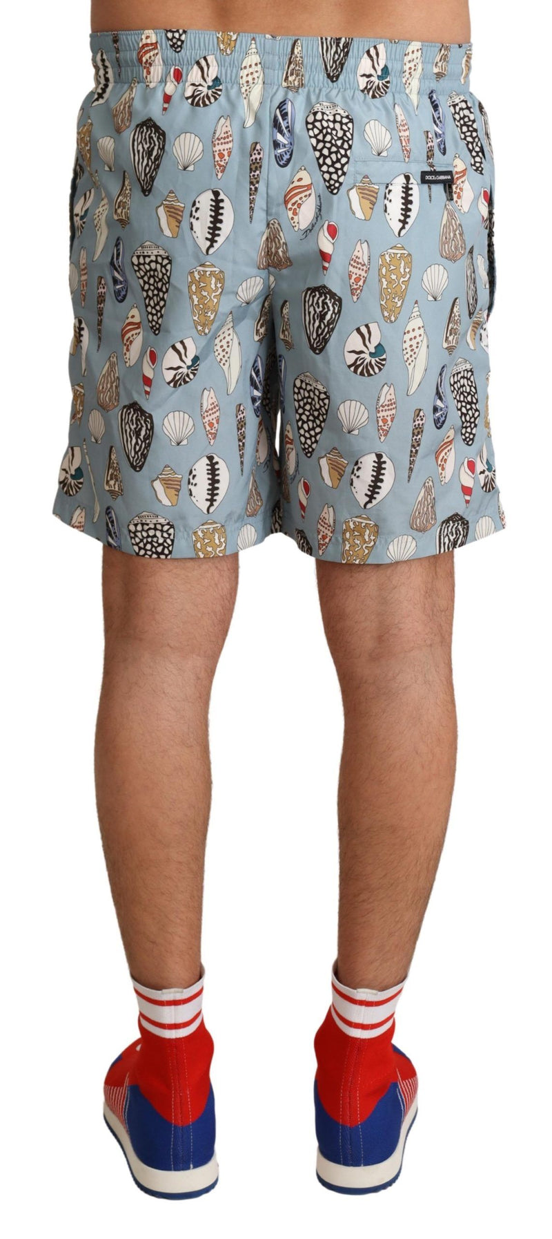 Dolce & Gabbana Blue Seashell Beachwear Swimwear Men's Shorts
