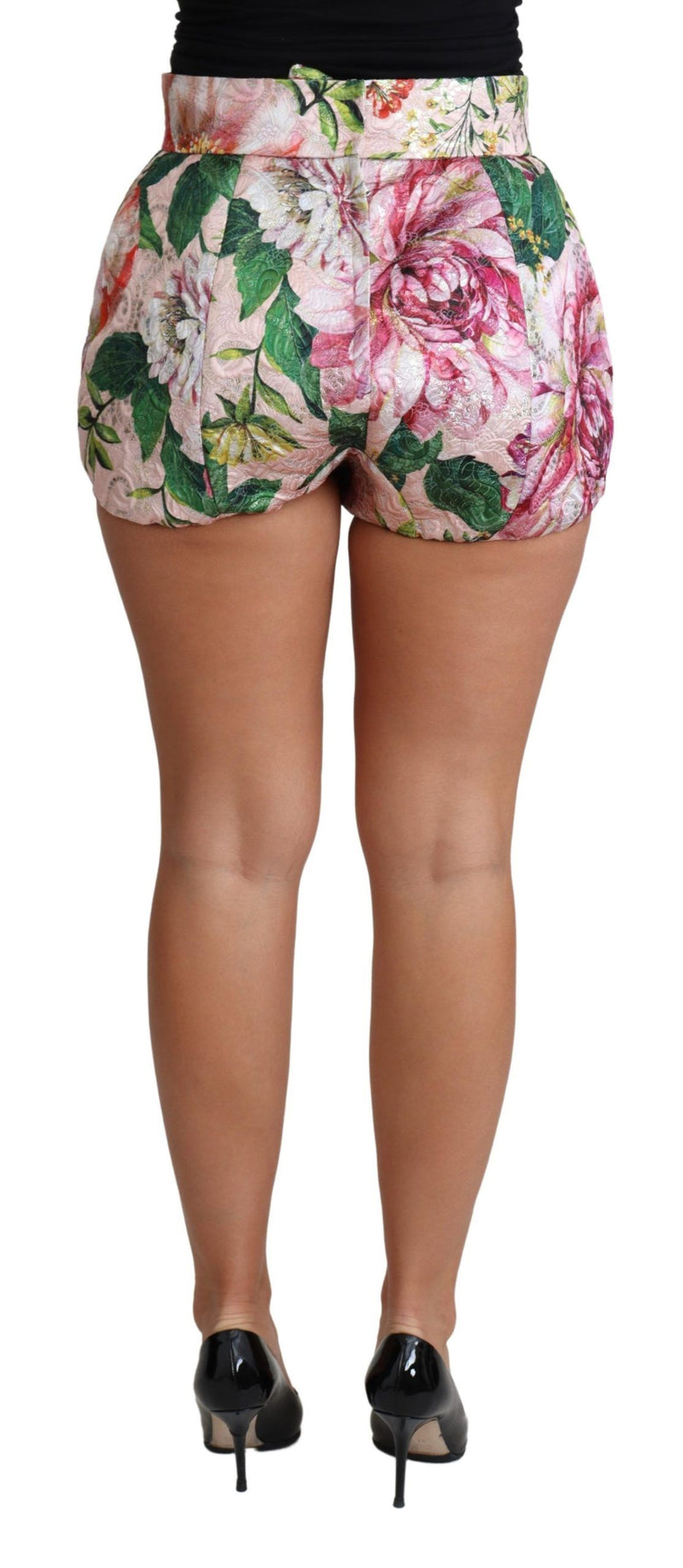 Dolce & Gabbana Pink Cotton Floral Print Hot Pants Women's Short