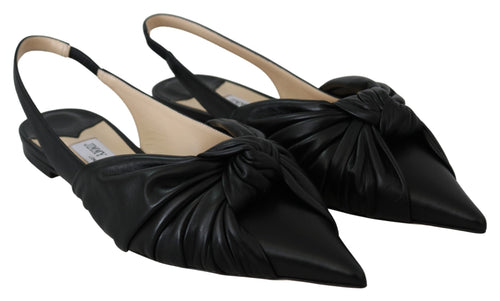 Jimmy Choo Elegant Pointed Toe Leather Women's Flats