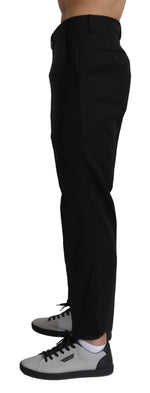 Dolce & Gabbana Black Cotton Wool Formal Dress Men's Pants
