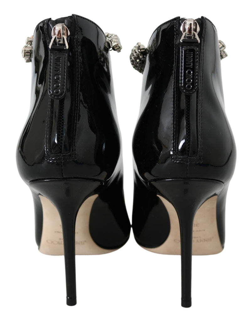 Jimmy Choo Elegant Black Patent Heeled Women's Boots