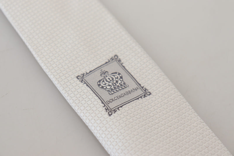 Dolce & Gabbana Elegant Off White Silk Men's Tie