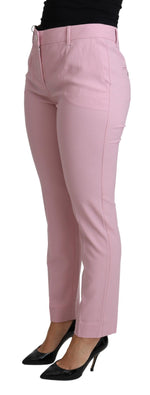 Dolce & Gabbana Elegant Pink High-Waisted Wool Women's Trousers