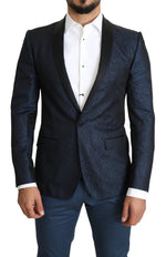 Dolce & Gabbana Blue Slim Fit Jacket Coat MARTINI  Men's Blazer