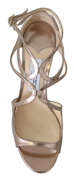 Jimmy Choo Ballet Pink Liquid Mirror Leather Women's Sandals