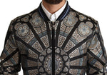 Dolce & Gabbana Elegant Jacquard Bomber Jacket in Men's Blue