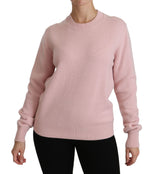 Dolce & Gabbana Pink Crew Neck Cashmere Pullover Women's Sweater