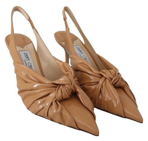Jimmy Choo Caramel Brown Leather Annabell 85  Women's Pumps