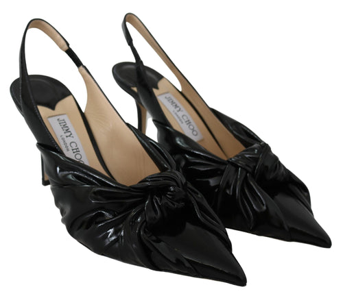 Jimmy Choo Black Patent Leather Annabell 85 Women's Pumps