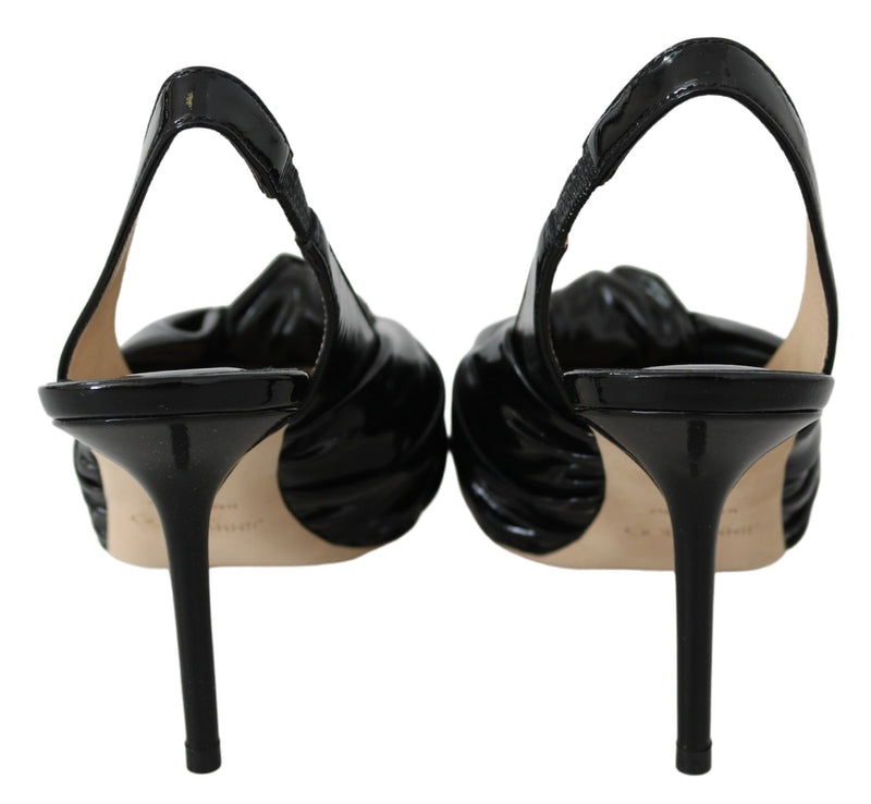Jimmy Choo Elegant Black Leather Pointed Toe Women's Pumps