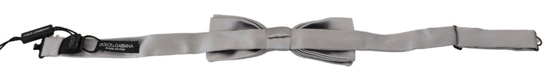 Dolce & Gabbana Elegant Gray Silk Bow Men's Tie