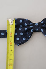 Dolce & Gabbana Elegant Blue Patterned Silk Bow Men's Tie
