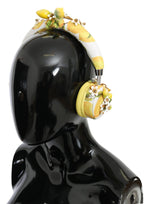 Dolce & Gabbana Yellow Lemon Crystal Floral Headset Women's Headphones