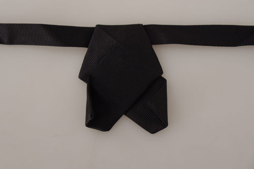 Dolce & Gabbana Black 100% Silk Adjustable Neck Papillon Bow Men's Tie