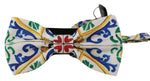 Dolce & Gabbana Elegant Majolica Print Silk Bow Men's Tie