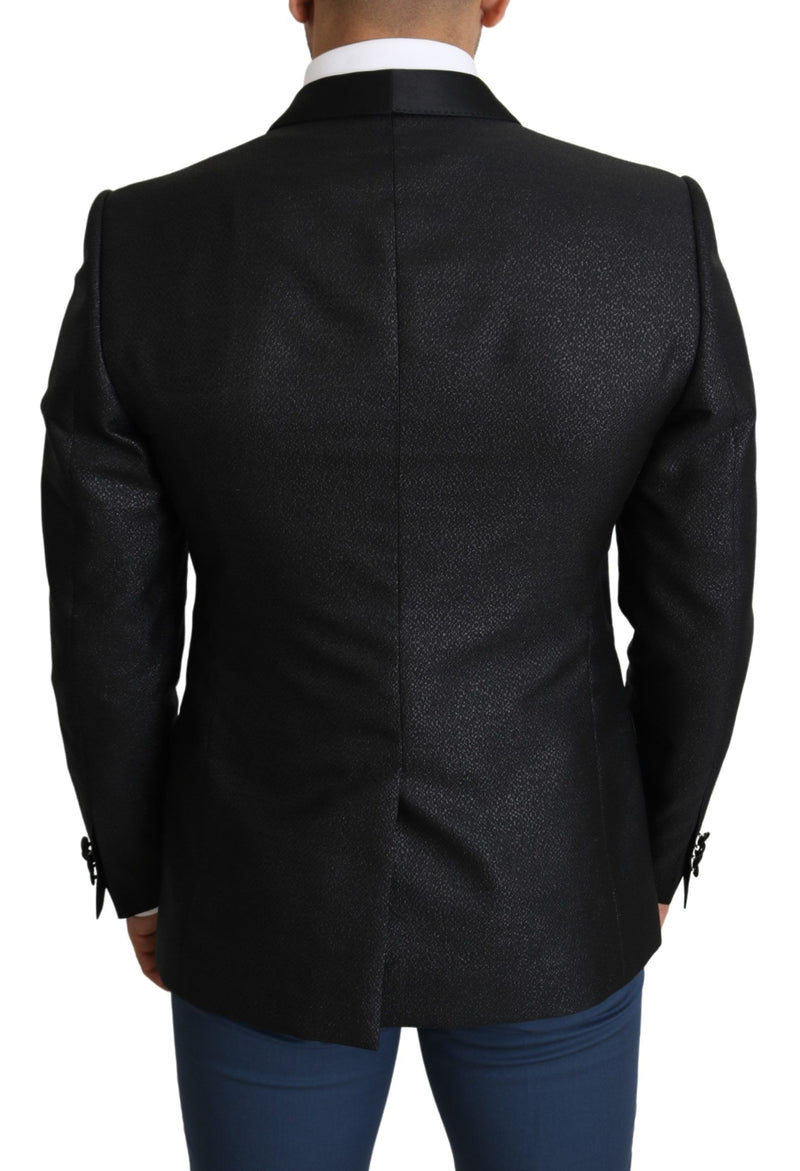 Dolce & Gabbana Elegant Black Jacquard Slim Fit Men's Blazer