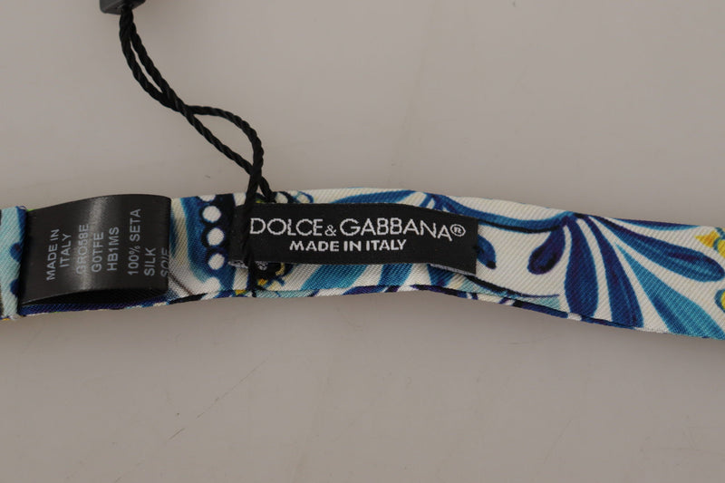 Dolce & Gabbana Majolica Print Silk Bow Men's Tie