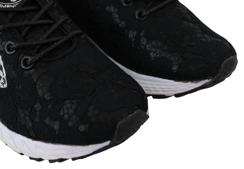 Plein Sport Black Polyester Runner Umi Sneakers Women's Shoes