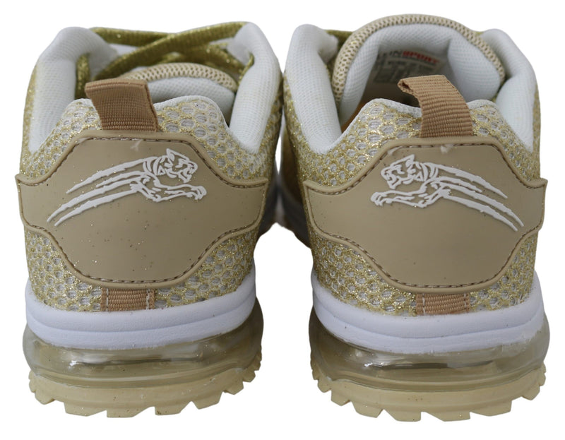 Plein Sport Gold Polyester Gretel Sneakers Women's Shoes