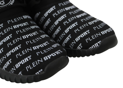 Plein Sport Black Polyester Runner Henry Sneakers Men's Shoes