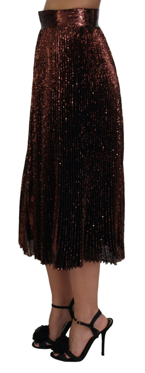 Dolce & Gabbana Elegant High Waist A-Line Midi Women's Skirt
