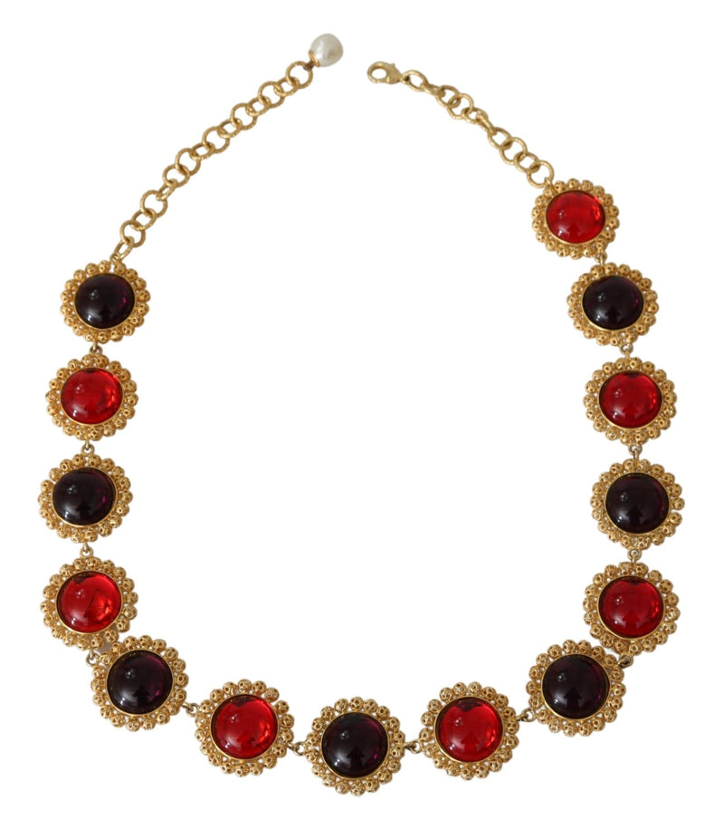 Dolce & Gabbana Elegant Crystal Charm Statement Women's Necklace