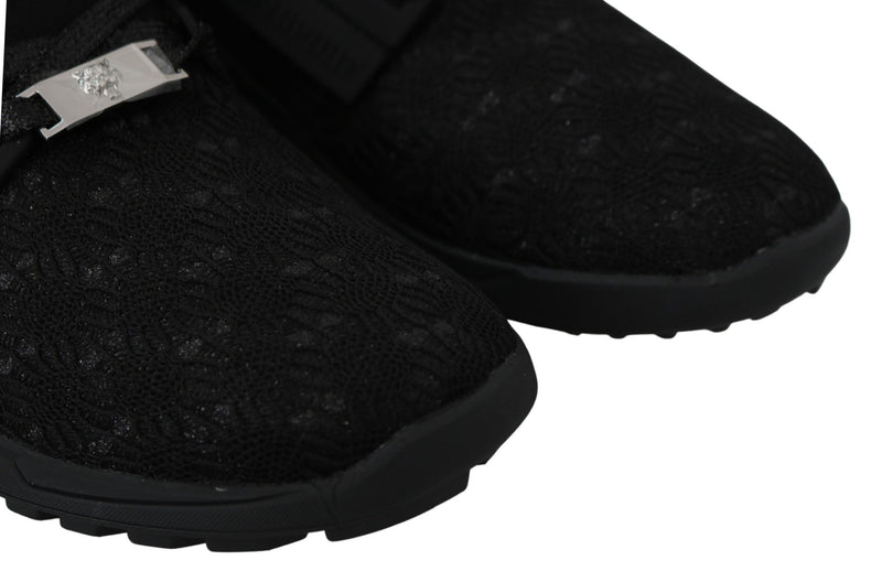 Plein Sport Black Polyester Runner Beth Sneakers Women's Shoes