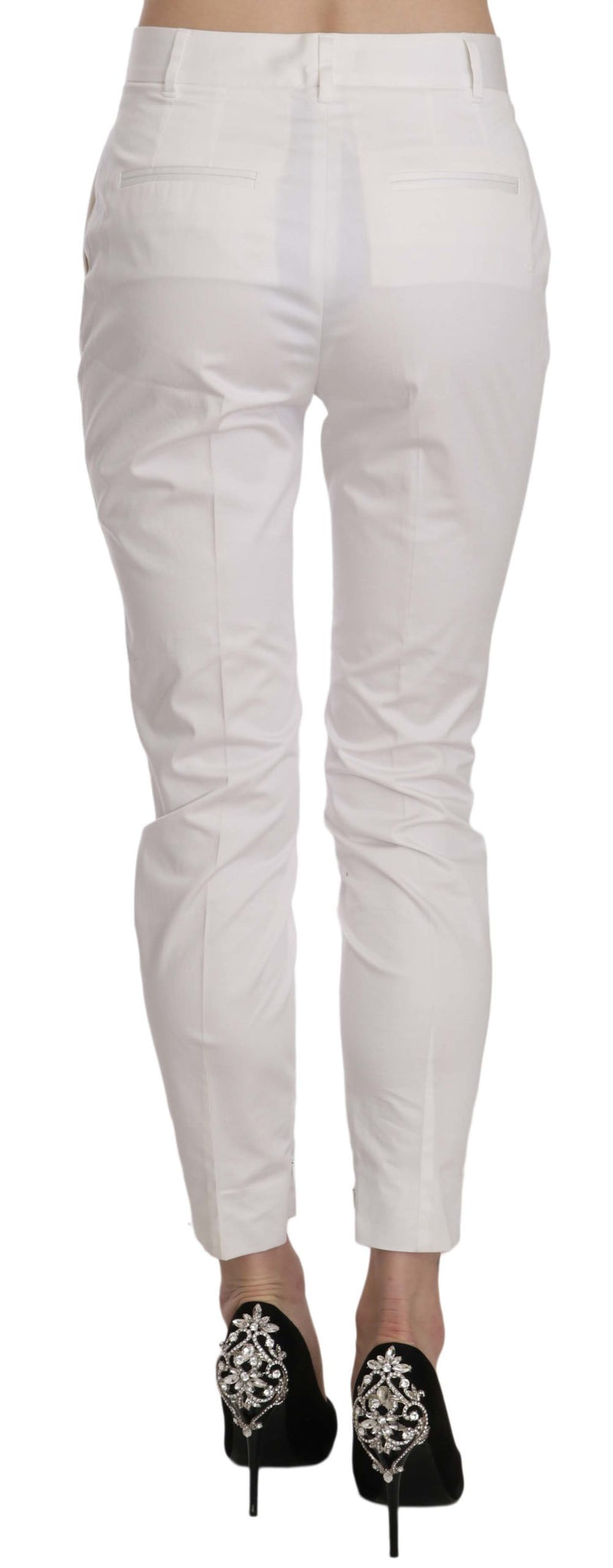 Dolce & Gabbana Elegant White Cotton Blend Women's Trousers