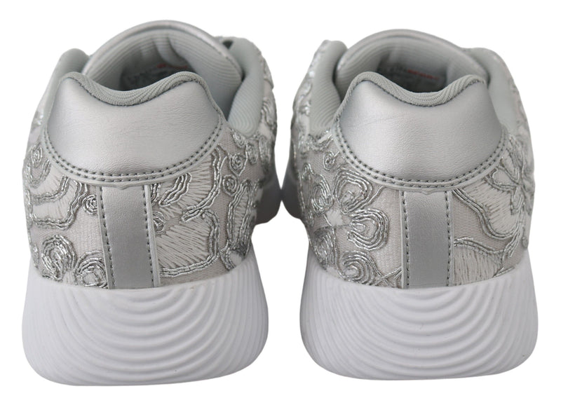 Plein Sport Silver Polyester Runner Joice Sneakers Women's Shoes