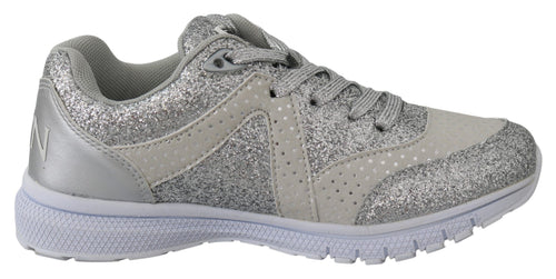 Plein Sport Silver Polyester Runner Jasmines Sneakers Women's Shoes