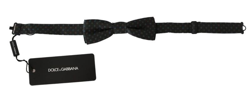 Dolce & Gabbana Elegant Silk Gray Patterned Bow Men's Tie