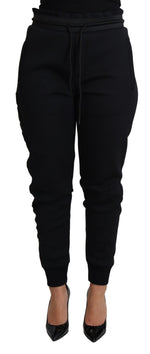 Dolce & Gabbana Black Polyester Neoprene Jogger Trouser Women's Pants