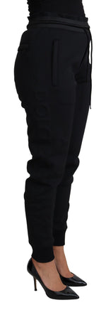 Dolce & Gabbana Black Polyester Neoprene Jogger Trouser Women's Pants
