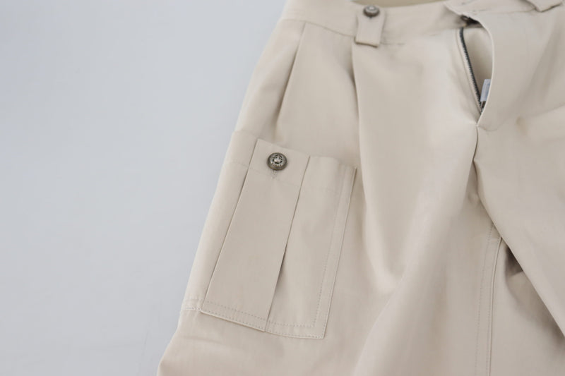 Dolce & Gabbana Chic Beige Cotton Trousers for Elegant Women's Comfort