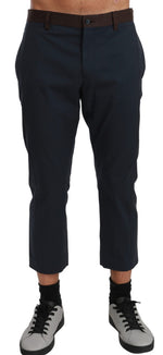 Dolce & Gabbana Brown Stripes Cropped Trousers Men's Pants