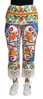 Dolce & Gabbana Multicolor Majolica Print Trouser  Cotton Women's Pants