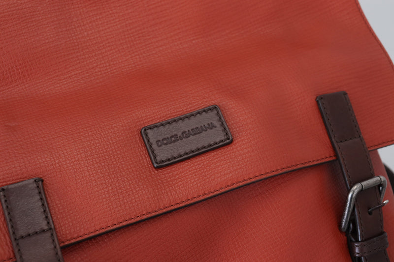 Dolce & Gabbana Elegant Calfskin Leather Backpack in Men's Orange