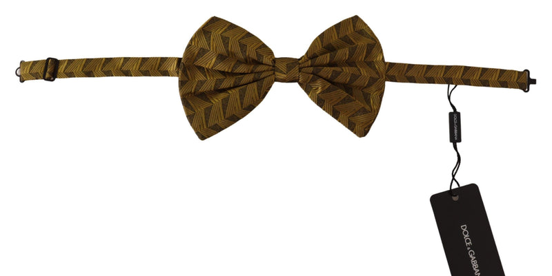 Dolce & Gabbana Elegant Gold Silk Bow Men's Tie