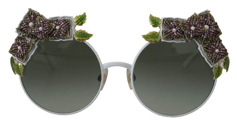 Dolce & Gabbana Elegant Floral Embellished Gold Women's Sunglasses