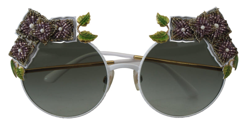 Dolce & Gabbana Elegant Floral Embellished Gold Women's Sunglasses