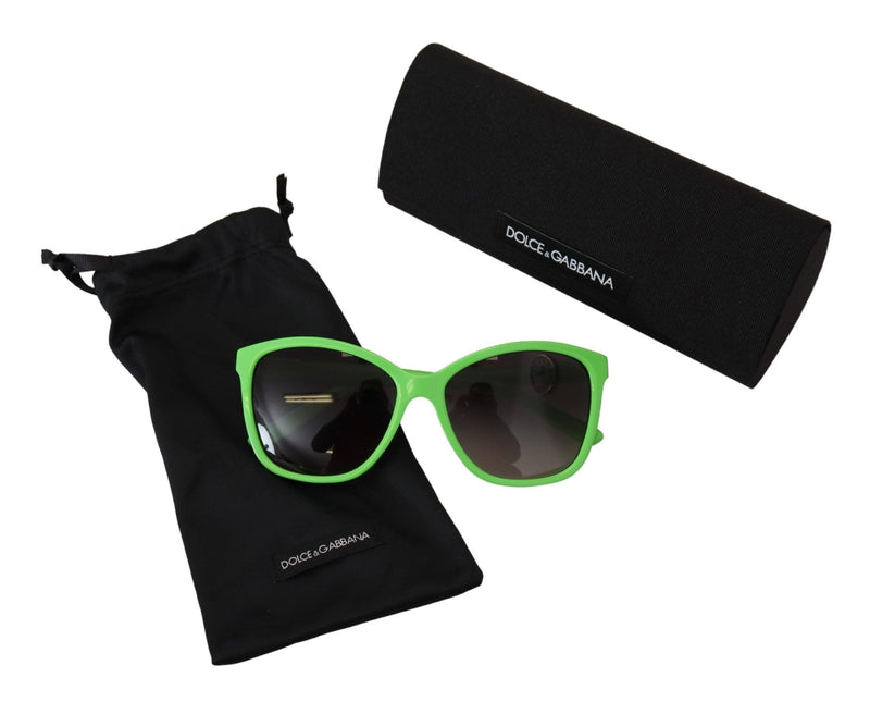 Dolce & Gabbana Chic Green Acetate Round Women's Sunglasses
