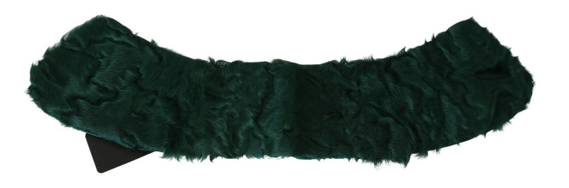 Dolce & Gabbana Elegant Lambskin Fur Scarf in Lush Women's Green