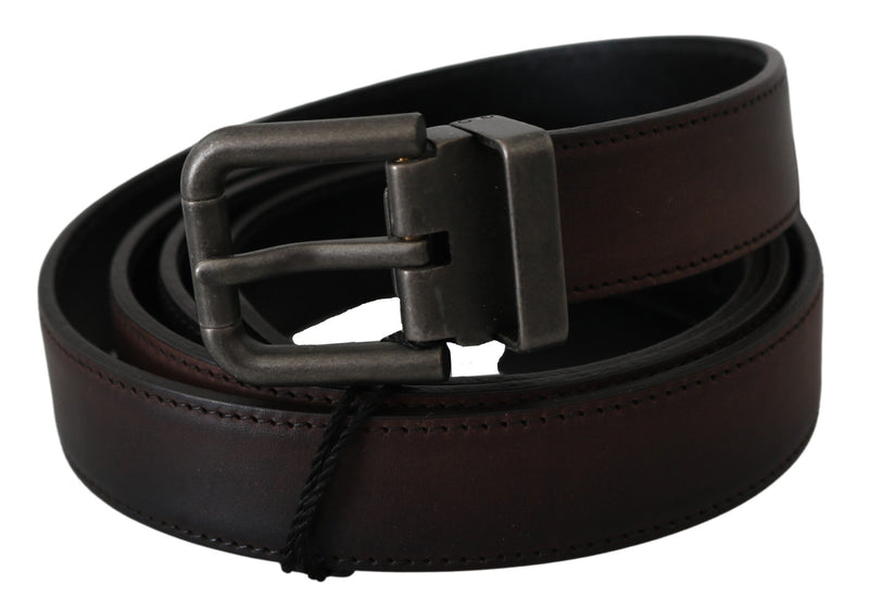 Dolce & Gabbana Elegant Leather Belt in Classic Men's Brown